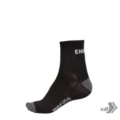 Endura BaaBaa Merino Sock (Twin Pack) - Black/None