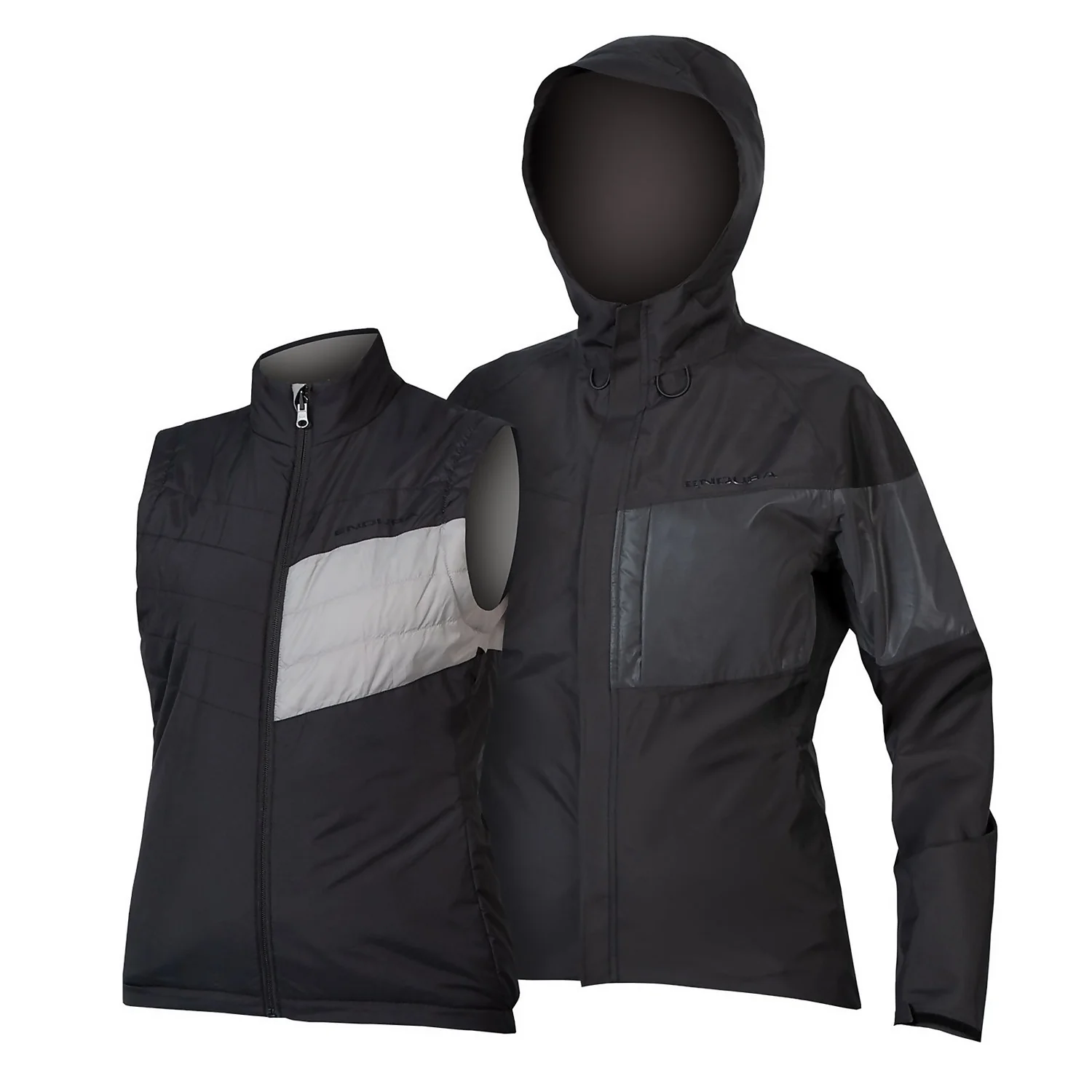 Endura Women's Urban Luminite 3 In 1 Jacket II - Black 3 Endura Women's Urban Luminite 3 In 1 Jacket II - Black