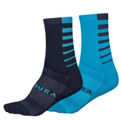 Endura Coolmax® Stripe Socks (Twin Pack) - Electric Blue