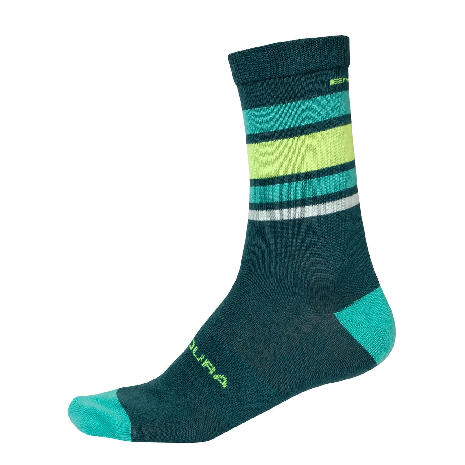 Endura BaaBaa Merino Stripe Sock - Deep Teal 3 Endura BaaBaa Merino Stripe Sock - Deep Teal